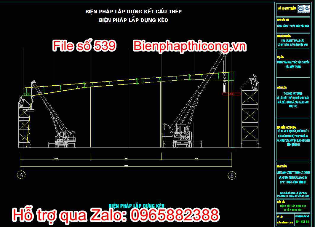 Biện pháp lắp dựng kết cấu thép, biện pháp lắp dựng kèo 2