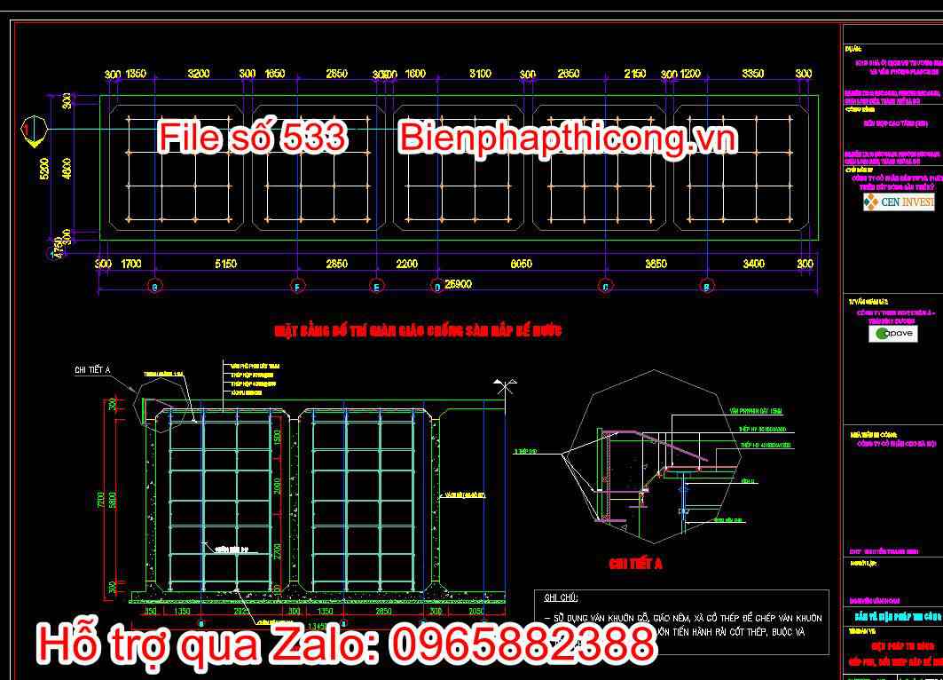Biện pháp thi công cốp pha cốt thép nắp bể nước
