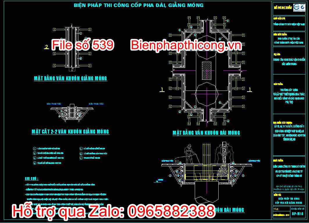 Biện pháp thi công cốp pha đài, giằng móng