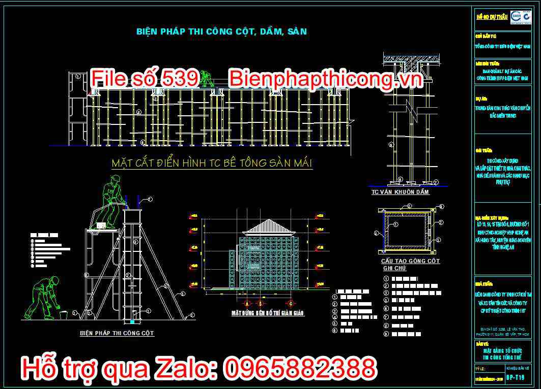 Biện pháp thi công cột, dầm, sàn