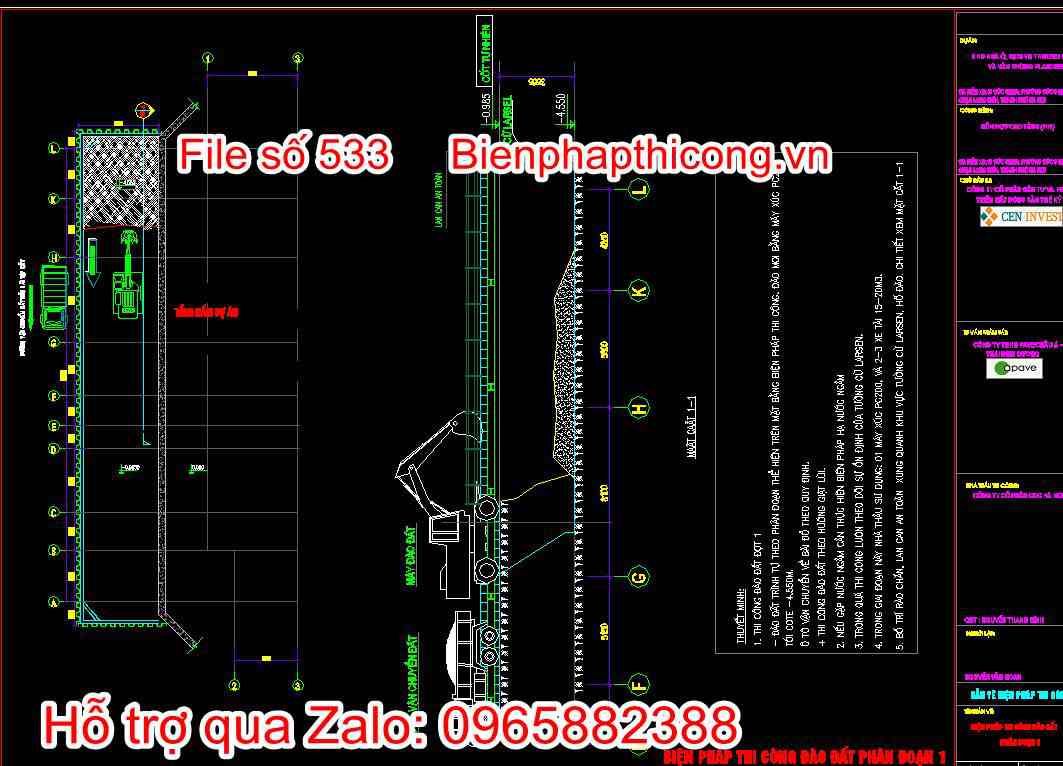 Biện pháp thi công đào đất phân đoạn 1