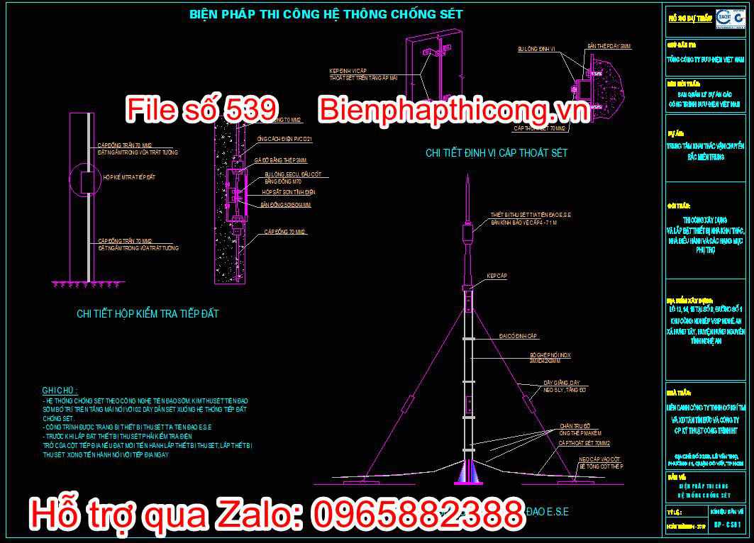 Biện pháp thi công hệ thống chống sét