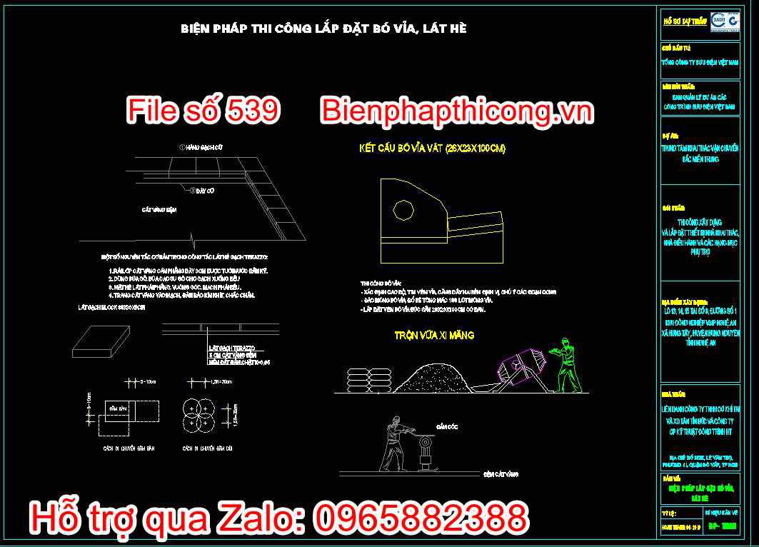 Biện pháp thi công lắp đặt bó vỉa, lát hè