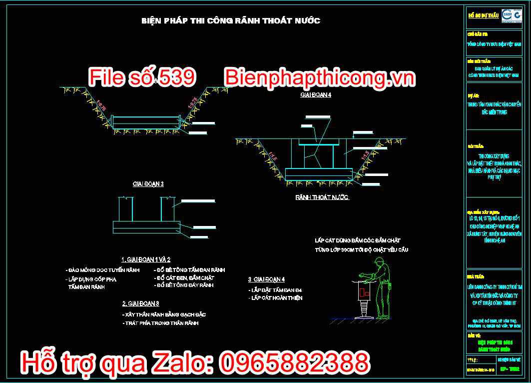 Biện pháp thi công rãnh thoát nước