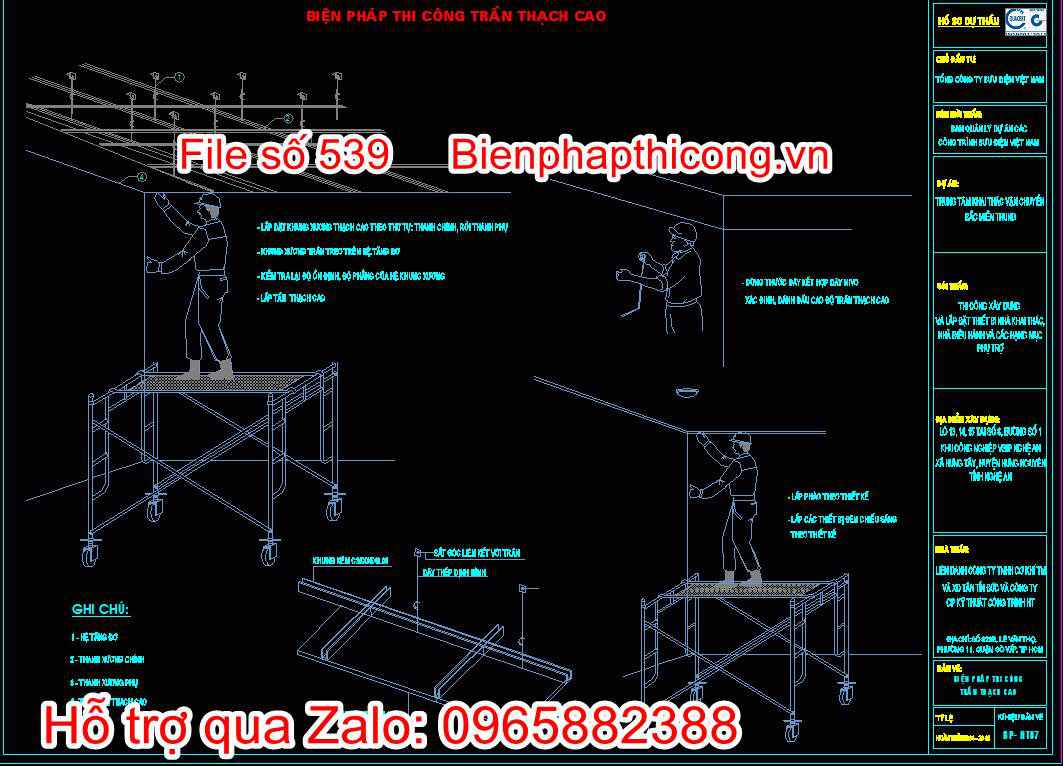 Biện pháp thi công trần thạch cao
