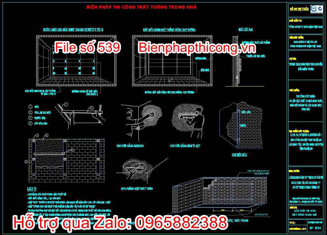 Biện pháp thi công trát tường trong nhà