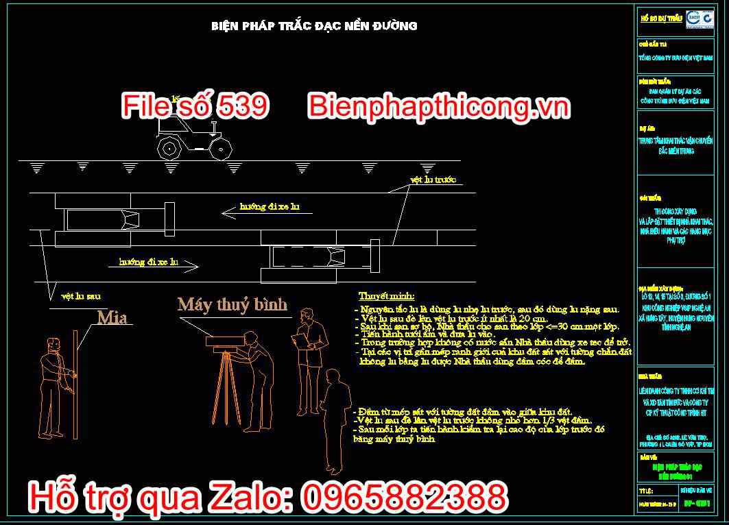 Biện pháp trắc đạc nền đường