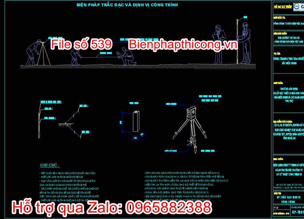 Biện pháp trắc đạc và định vị công trình