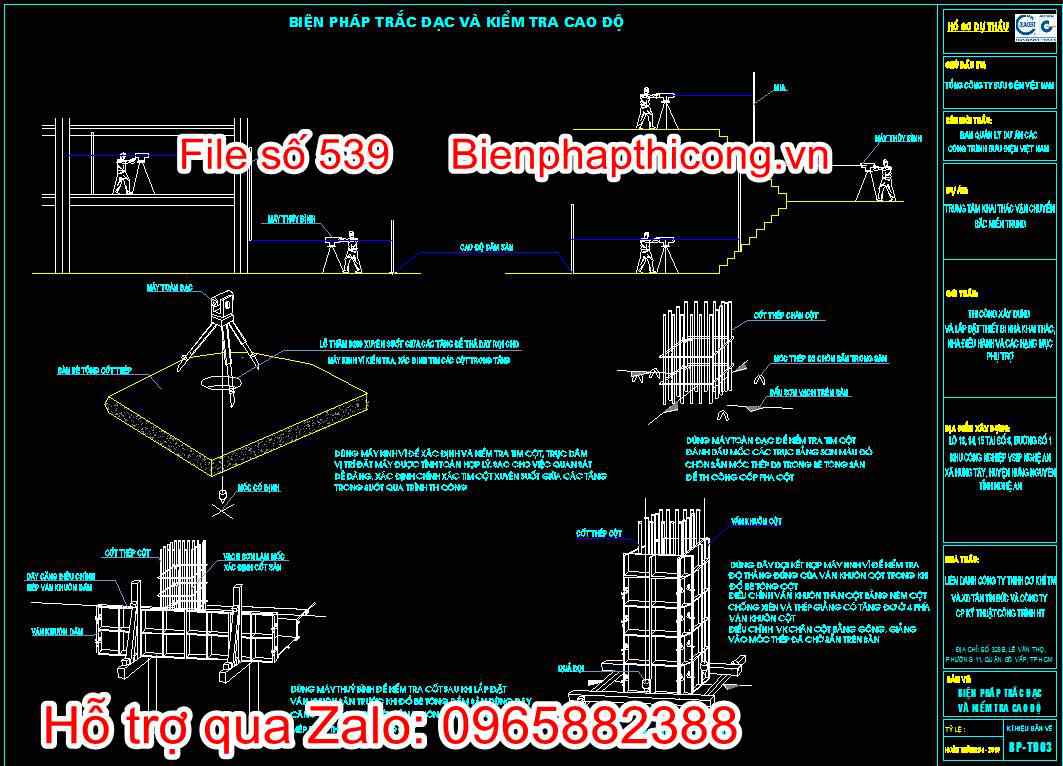 Biện pháp trắc đạc và kiểm tra cao độ