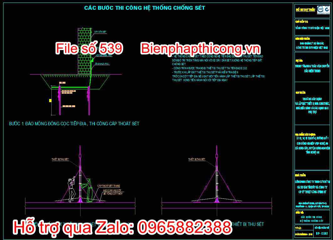 Các bước thi công hệ thống chống sét