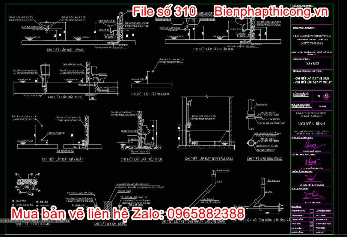Chi tiết lắp đặt vệ sinh.
