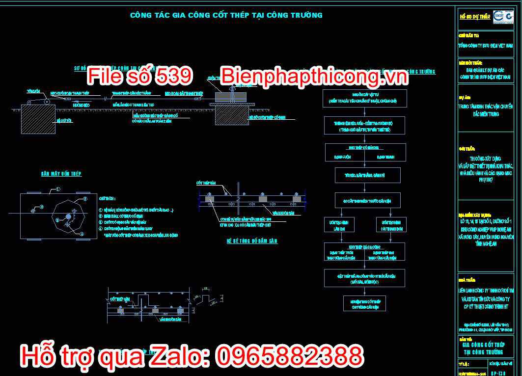 Công tác gia công cốt thép tại công trường