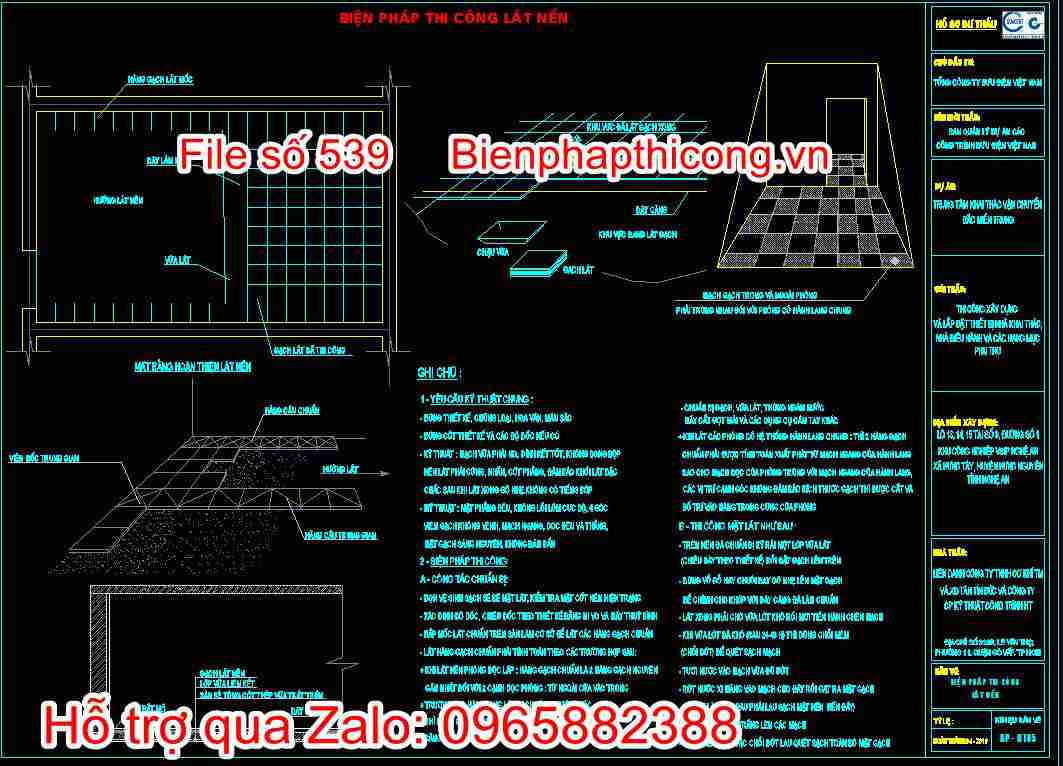 Biện pháp thi công lát nền