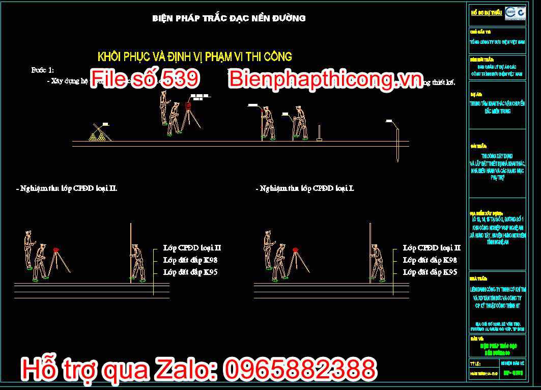 Khôi phục và định vị phạm vi thi công