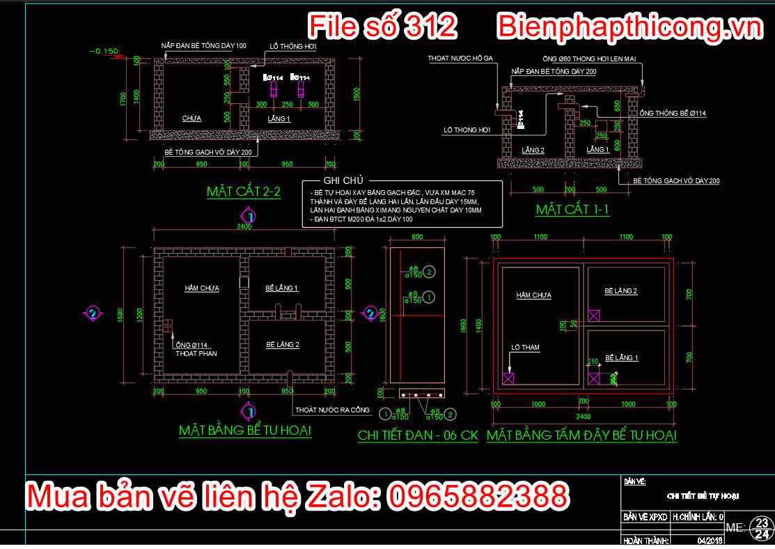 Thiết kế bể tự hoại