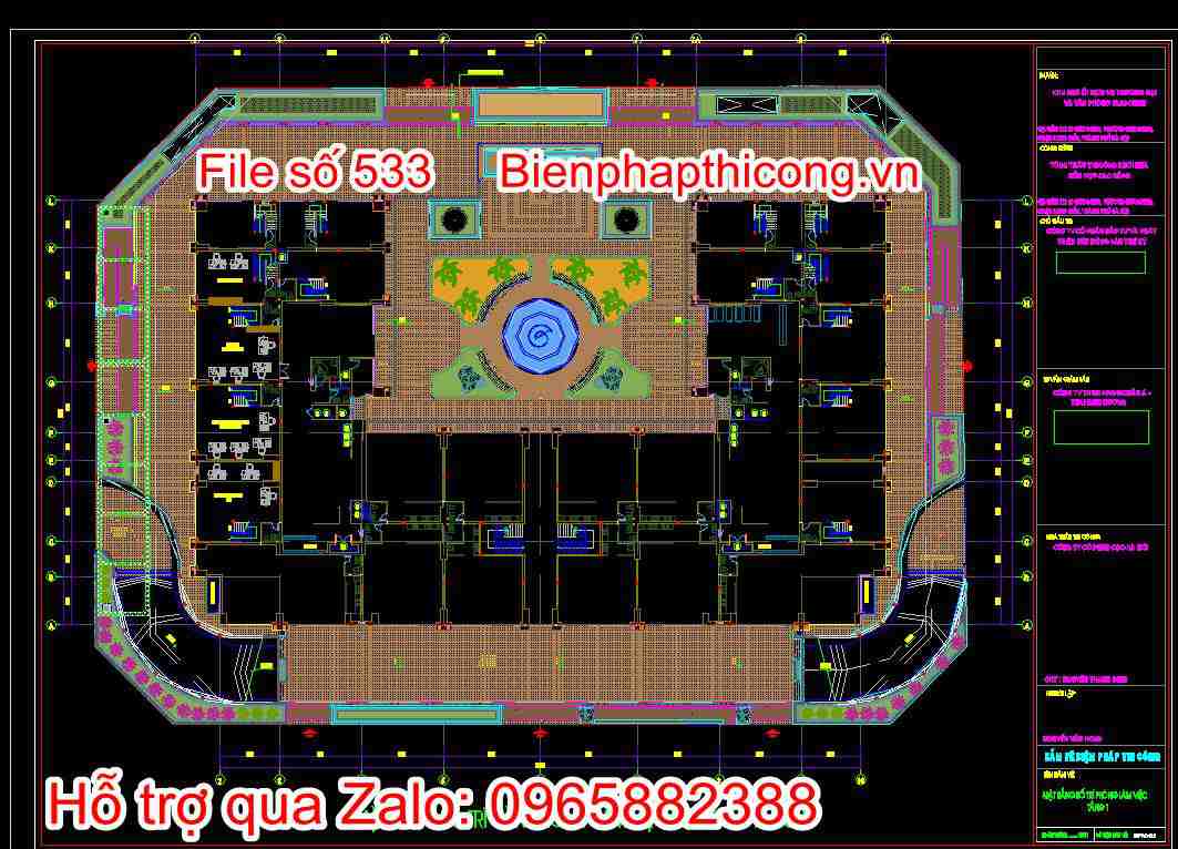 Mặt bằng bố trí văn phòng làm việc nhà thầu tầng 1