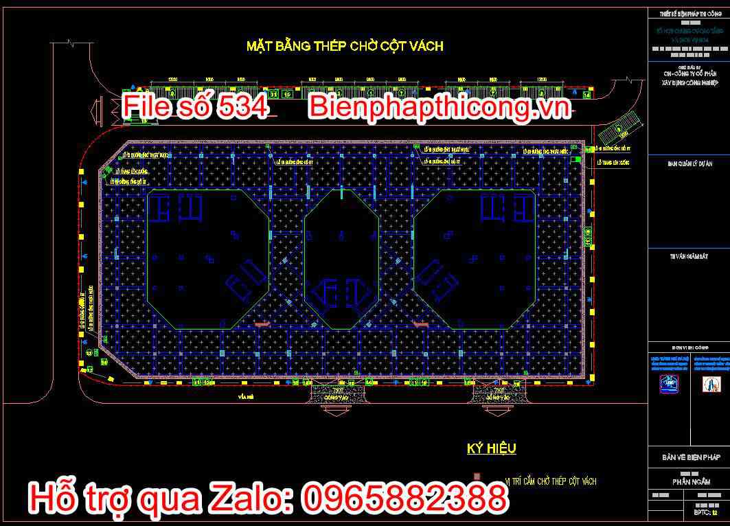 Mặt bằng thép chờ cột vách