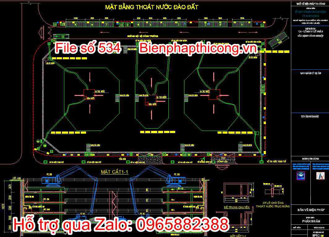 Mặt bằng thoát nước đào đất