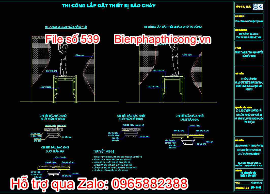 Thi công lắp đặt thiết bị báo cháy