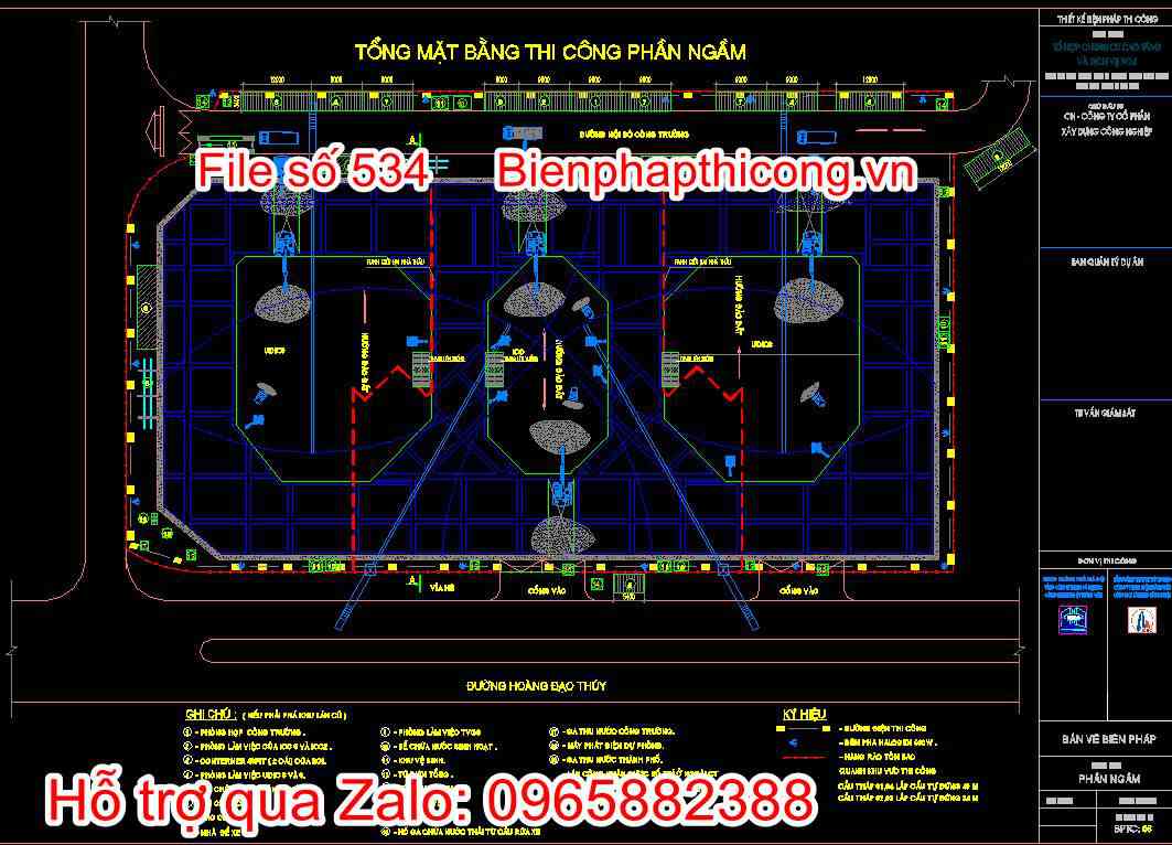 Tổng mặt bằng thi công phần ngầm