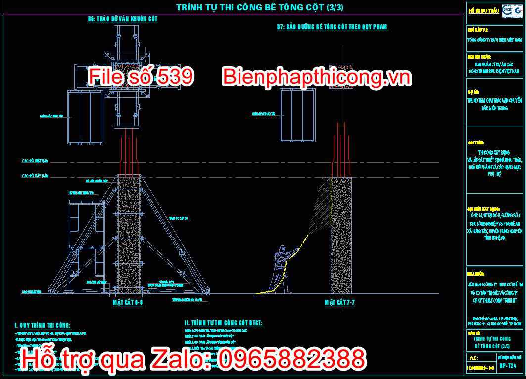 Trình tự thi công bê tông cột 3
