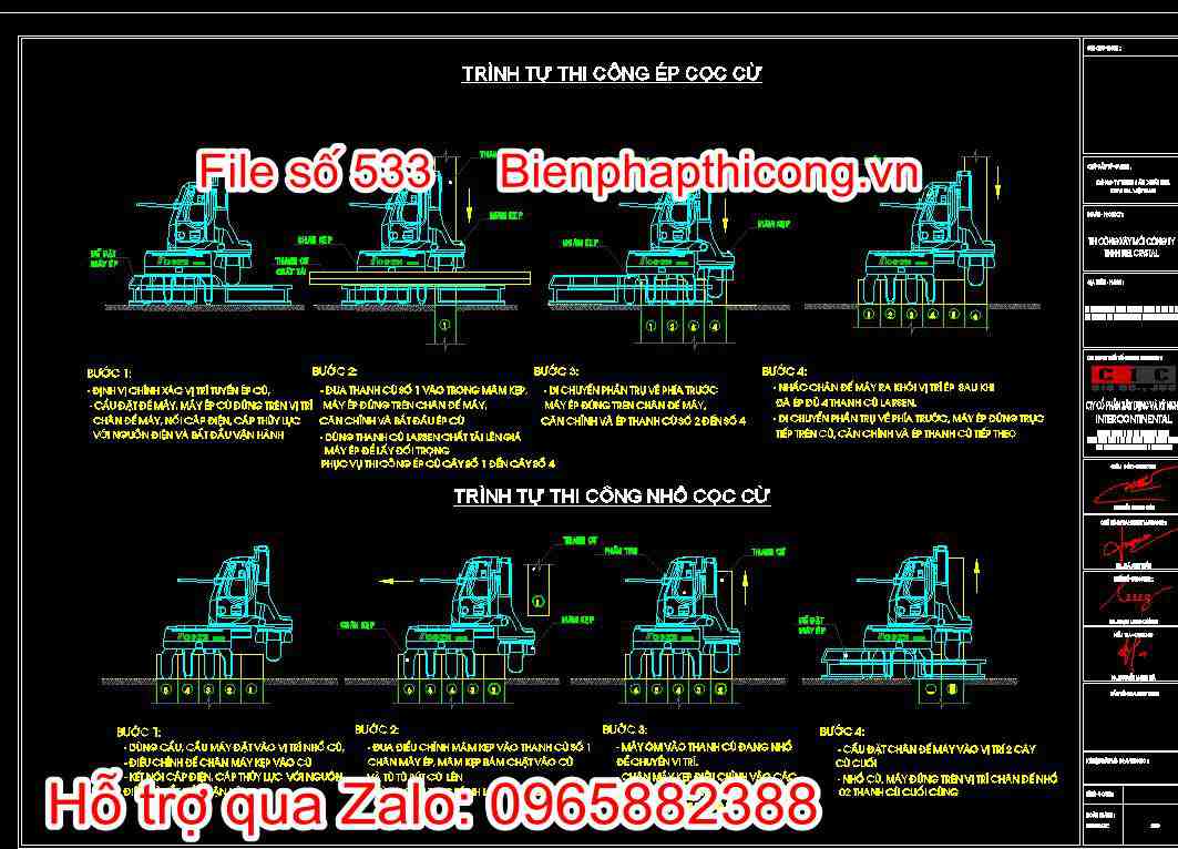 Trình tự thi công ép cọc cừ