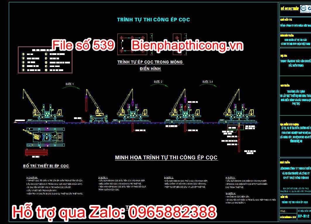 Trình tự thi công ép cọc