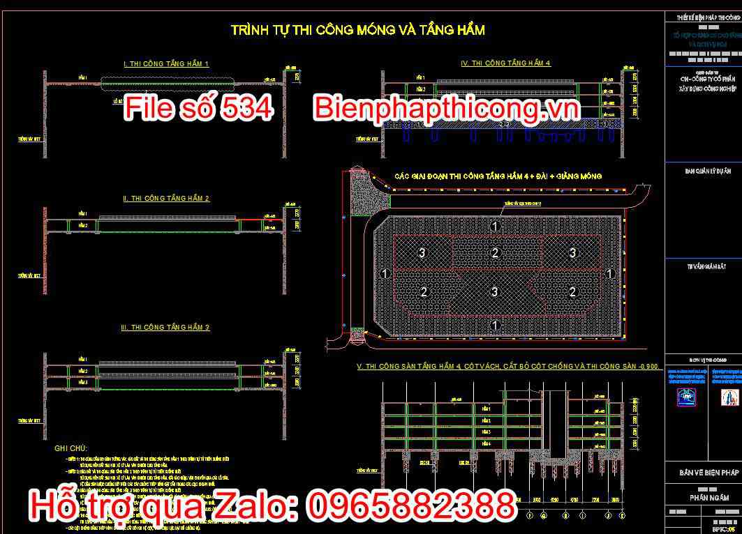 Trình tự thi công móng và tầng hầm