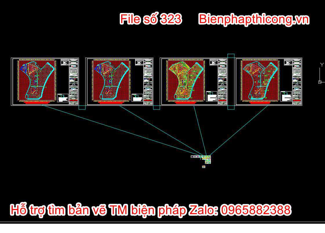 Bản vẽ biện pháp thi công cốp pha tường 1 mặt.