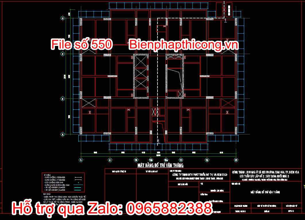 Mặt bằng bố trí vận thăng