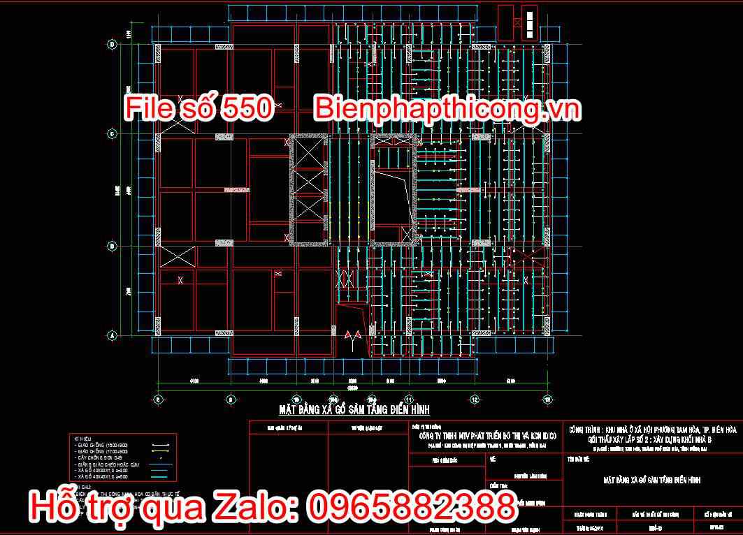 Mặt bằng xà gồ sàn tầng điển hình 1