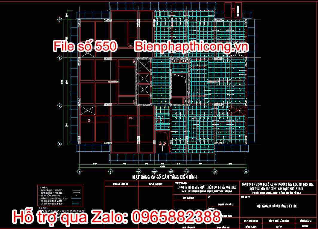 Mặt bằng xà gồ sàn tầng điển hình 2