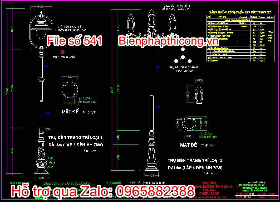 Trụ đèn trang trí