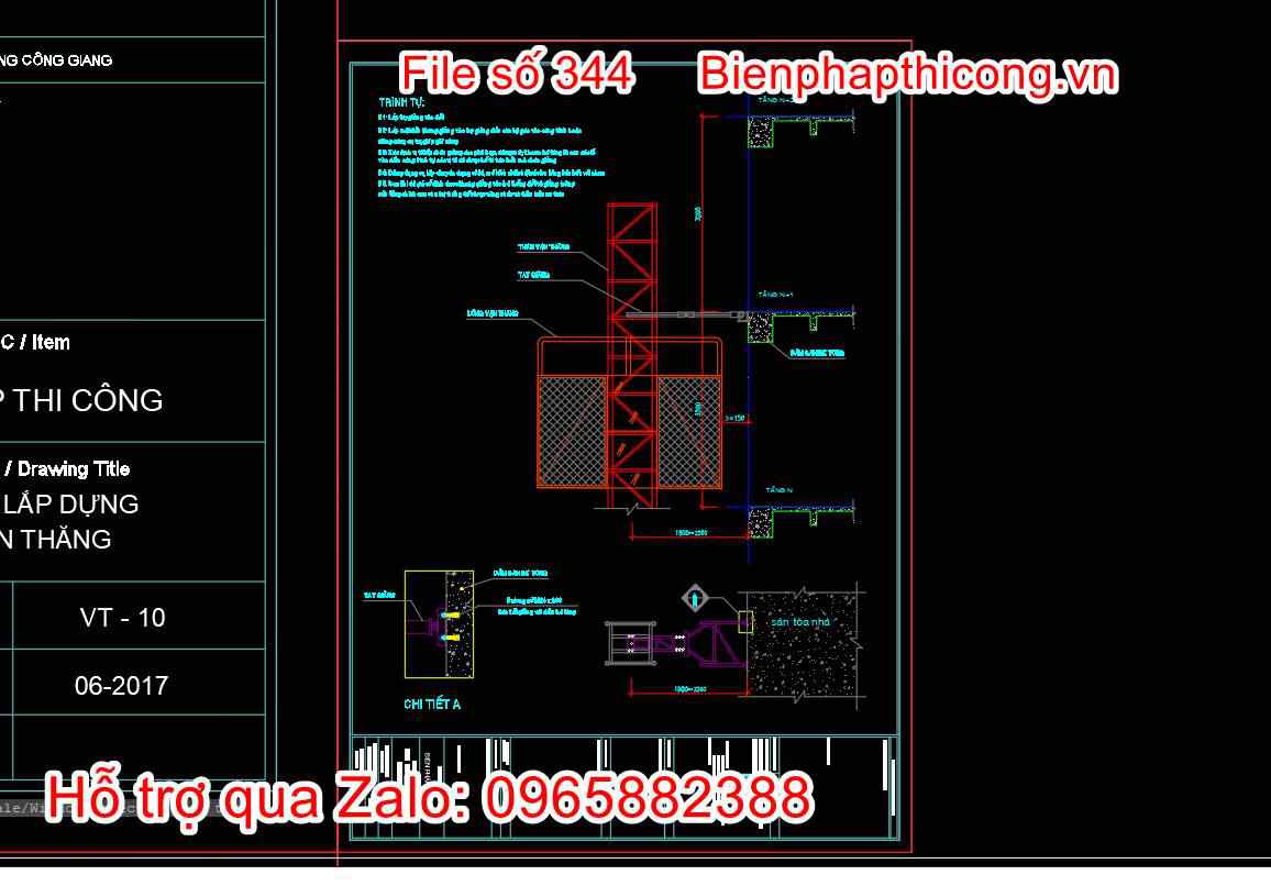 Biện pháp thi công vận thăng lồng.