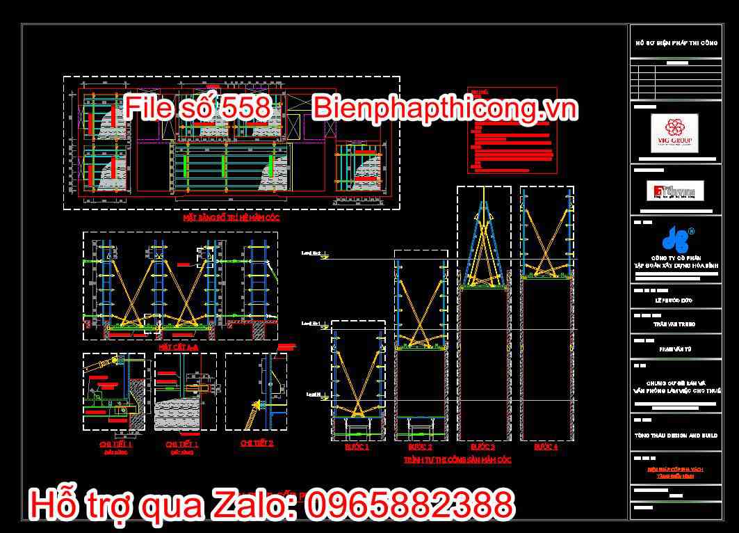 Bản vẽ biện pháp cốp pha vách tầng điển hình
