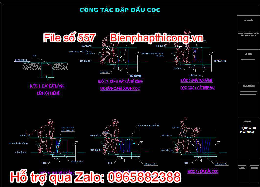 Công tác đập đầu cọc