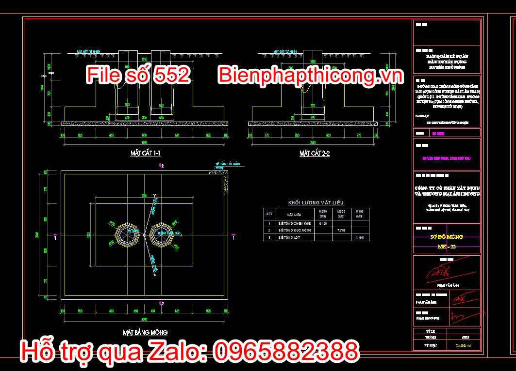 Sơ đồ móng MK22