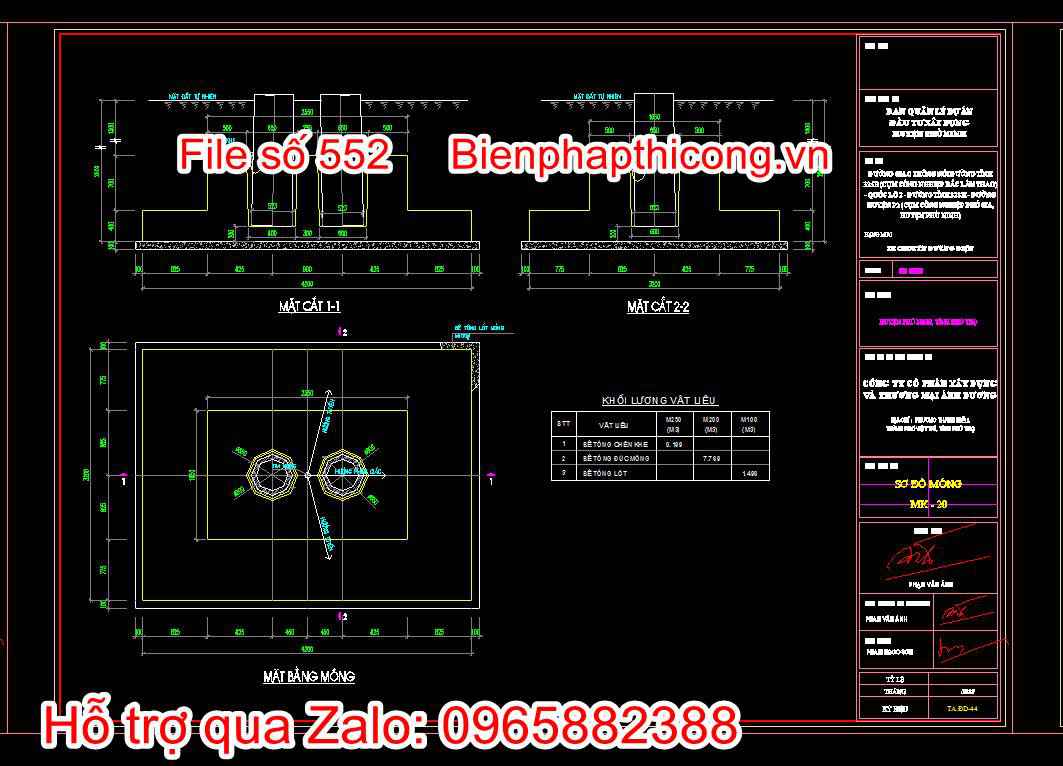Sơ đồ móng MK30