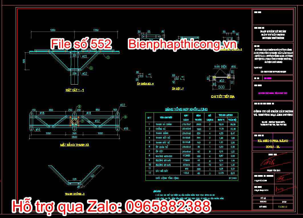 Xà neo 3 pha bằng