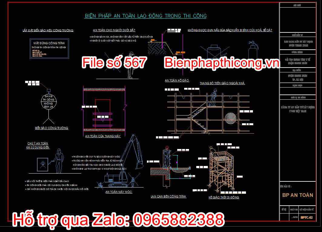 Bản vẽ biện pháp an toàn lao động trong thi công