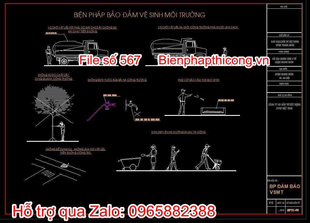 Bản vẽ biện pháp đảm bảo vệ sinh môi trường
