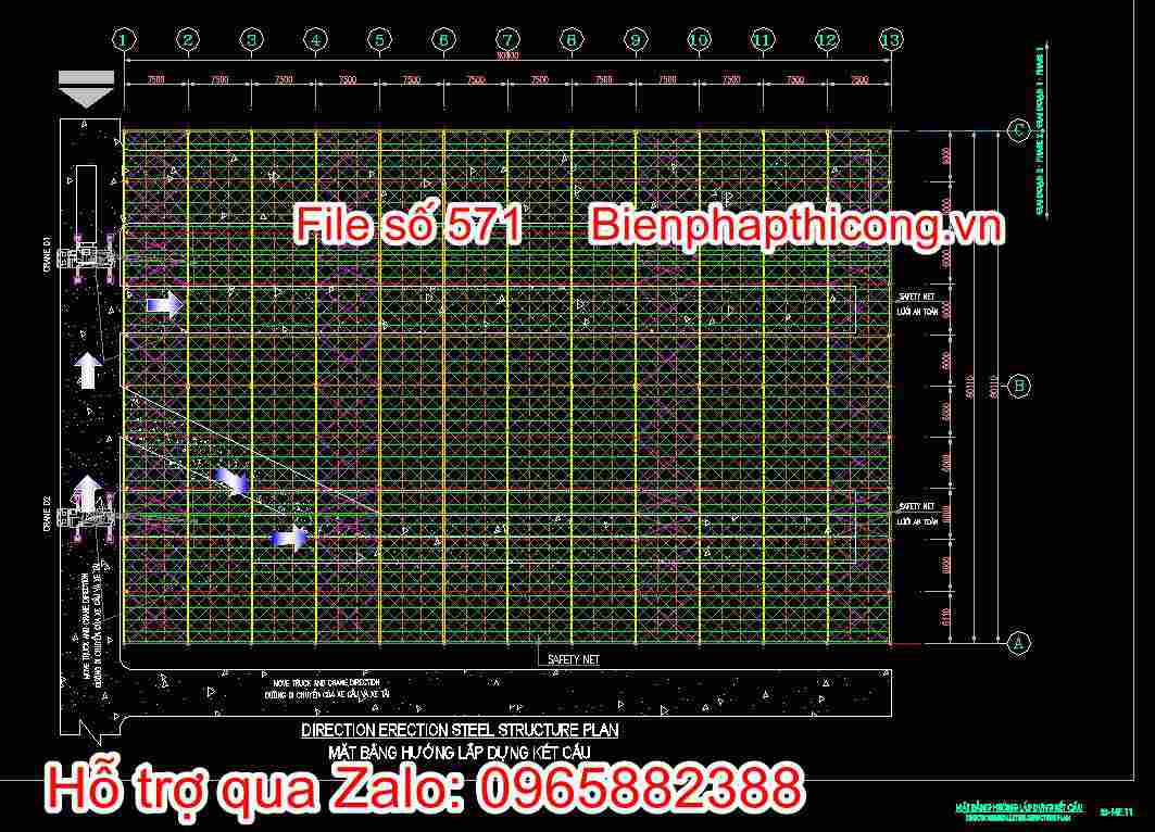 Bản vẽ mặt bằng hướng lắp dựng kết cấu 5