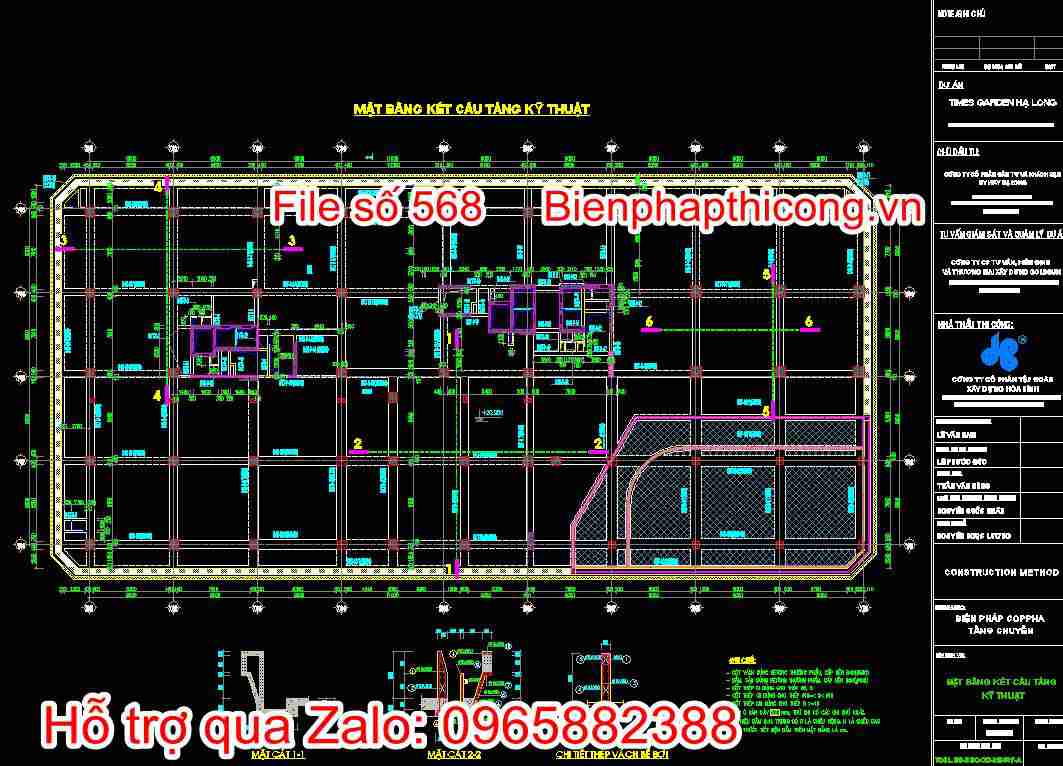 Bản vẽ mặt bằng kết cấu tầng kỹ thuật