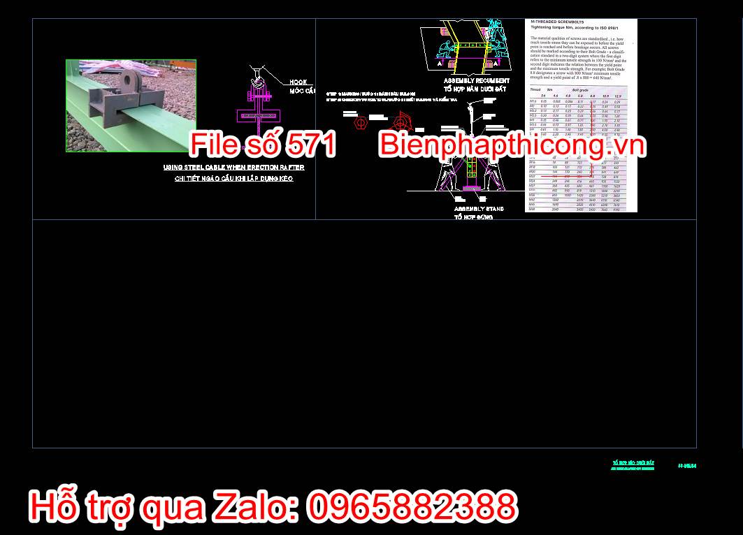 Bản vẽ tổ hợp kèo dưới đất
