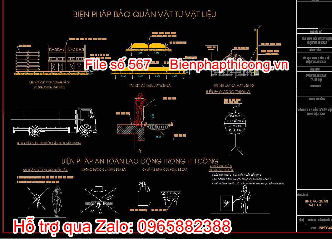 Bản vẽ biện pháp bảo quản vật tư vật liệu