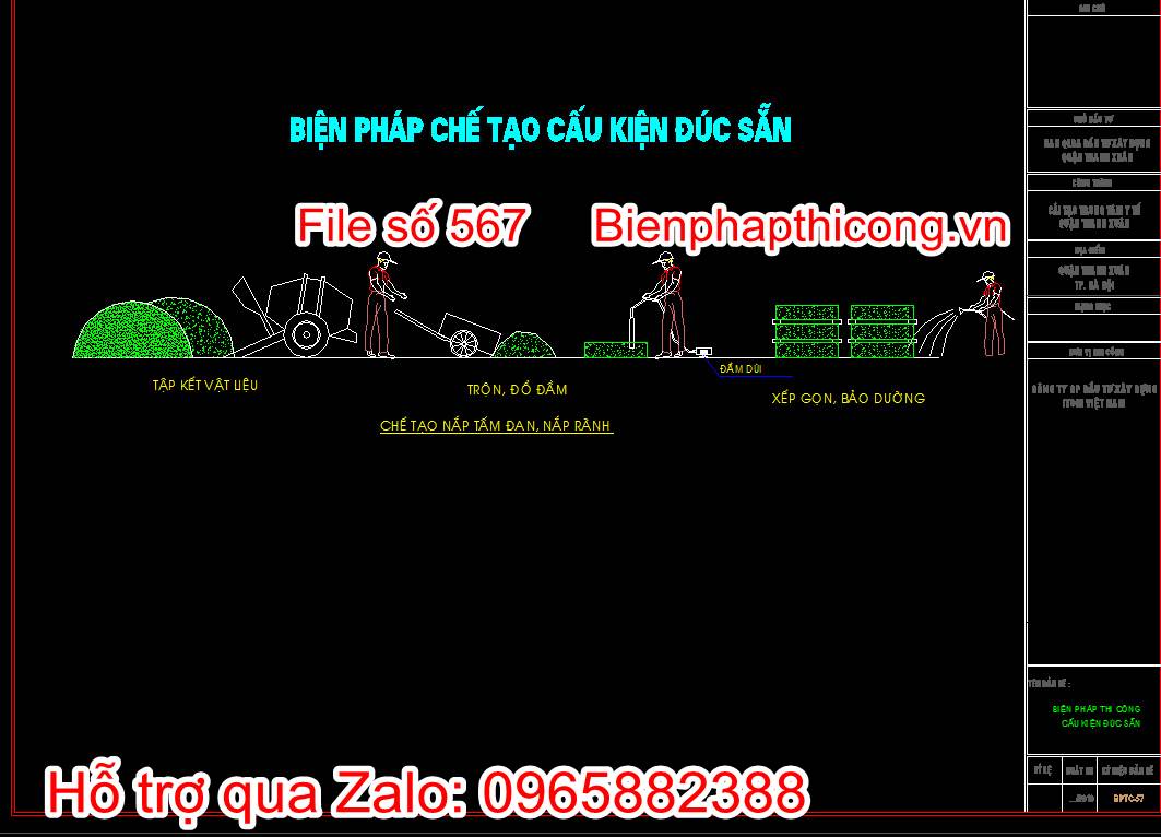 Bản vẽ biện pháp chế tạo cấu kiện đúc sẵn