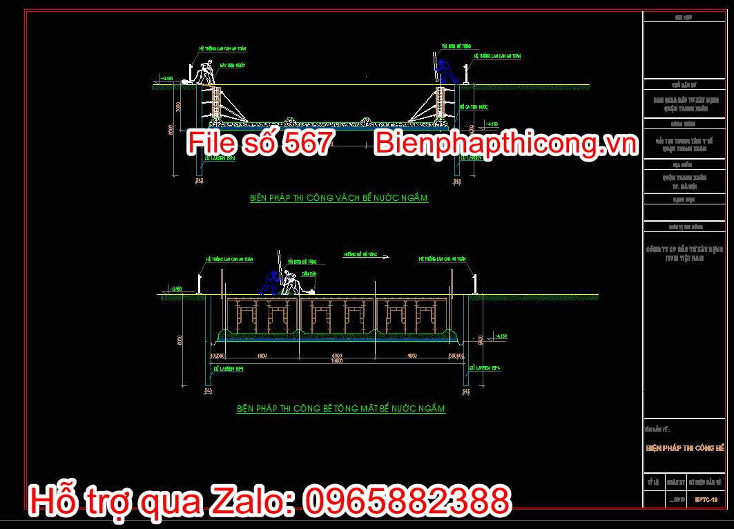 Bản vẽ biện pháp thi công bể