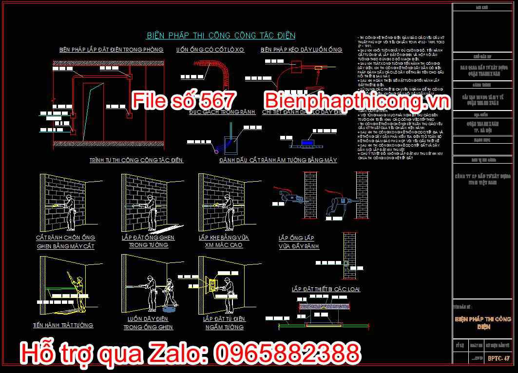 Bản vẽ biện pháp thi công công tắc điện