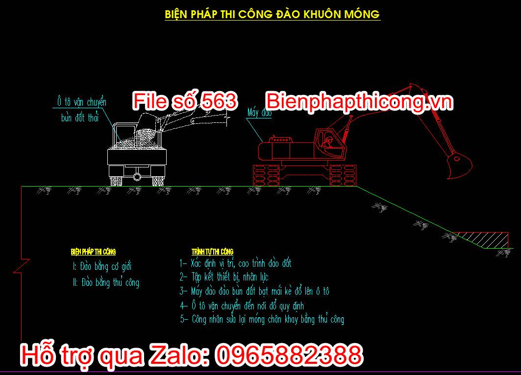 Biện pháp thi công đào khuôn móng