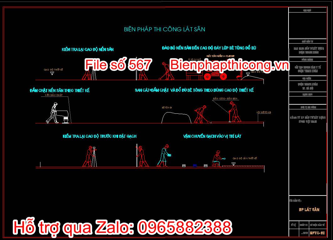 Bản vẽ biện pháp thi công lát sàn
